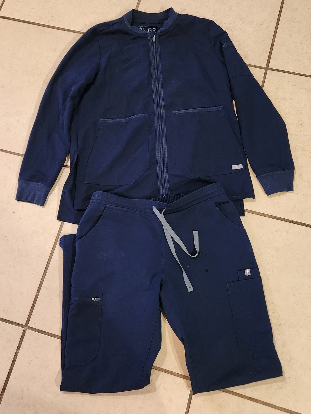 Figs Matching Set Navy Bellery Jacket Yola Slim Scrub Pant Small / Small Petite